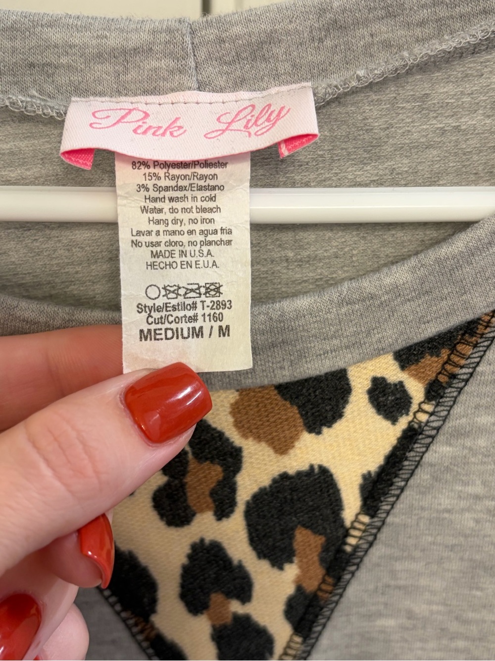 Leopard and gray pullover - Picture 3 of 3